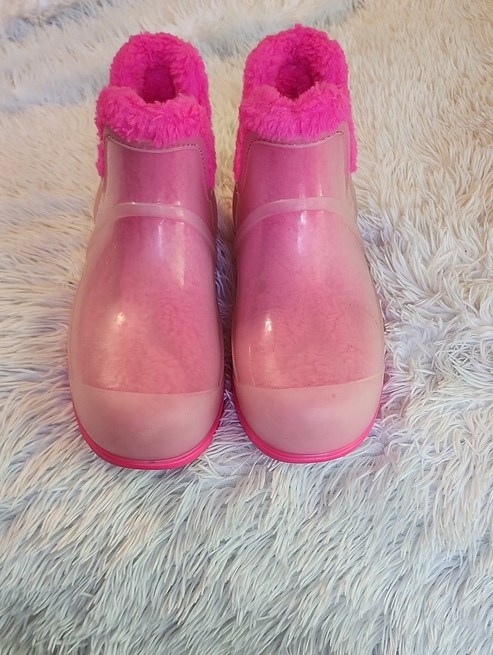 UGG RAINCLOUD CLEAR WOMEN RAIN BOOTS TAFFY PINK US 9